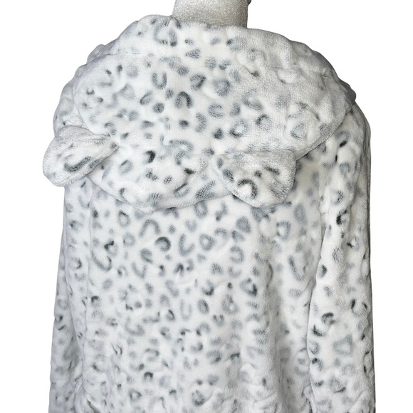 Gilly Hicks Hollister Women’s Plush Hooded Snow Leopard Robe XXS/XS Lounge - Picture 3 of 7